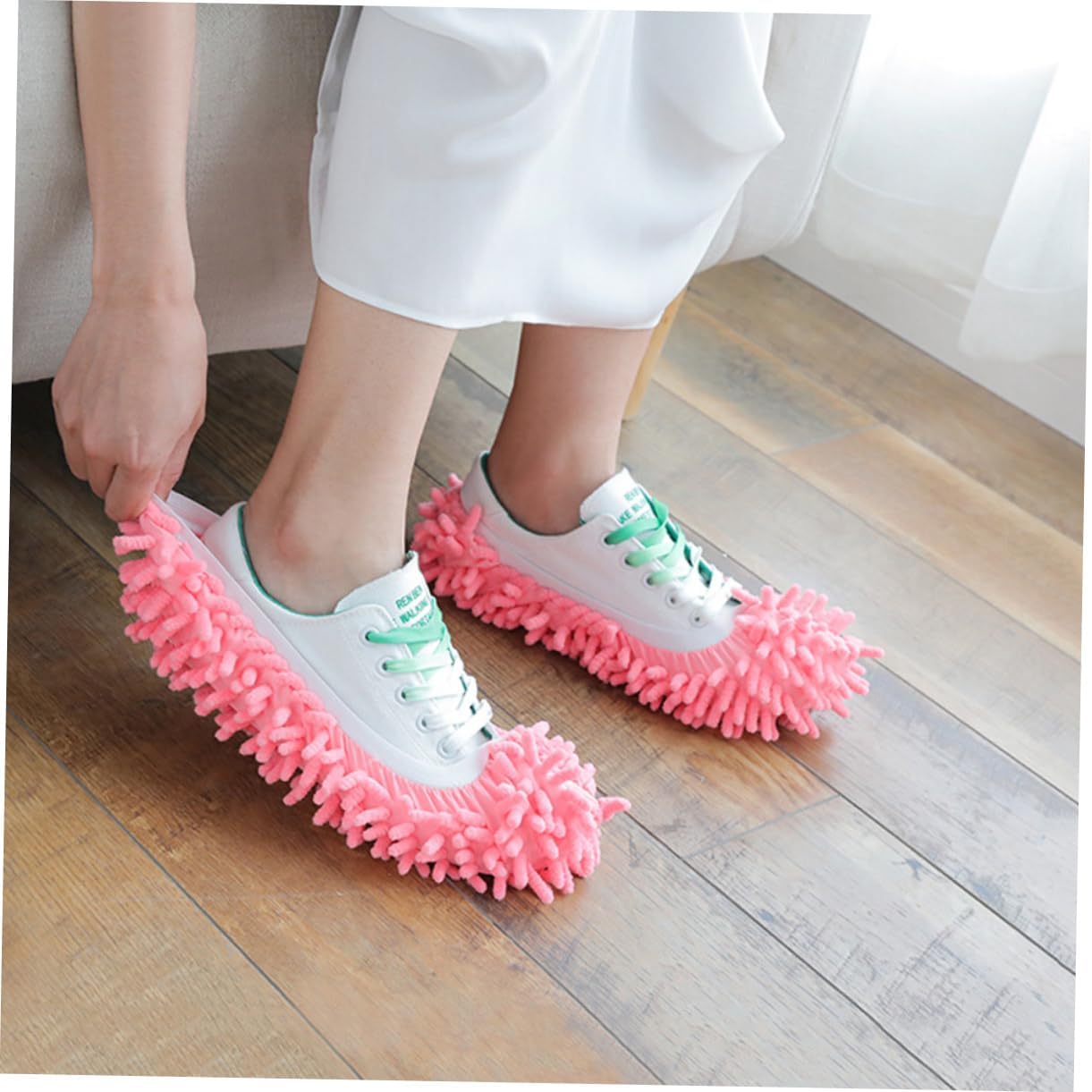 Minkissy 6pcs Microfiber Mop Slippers with Foot Socks