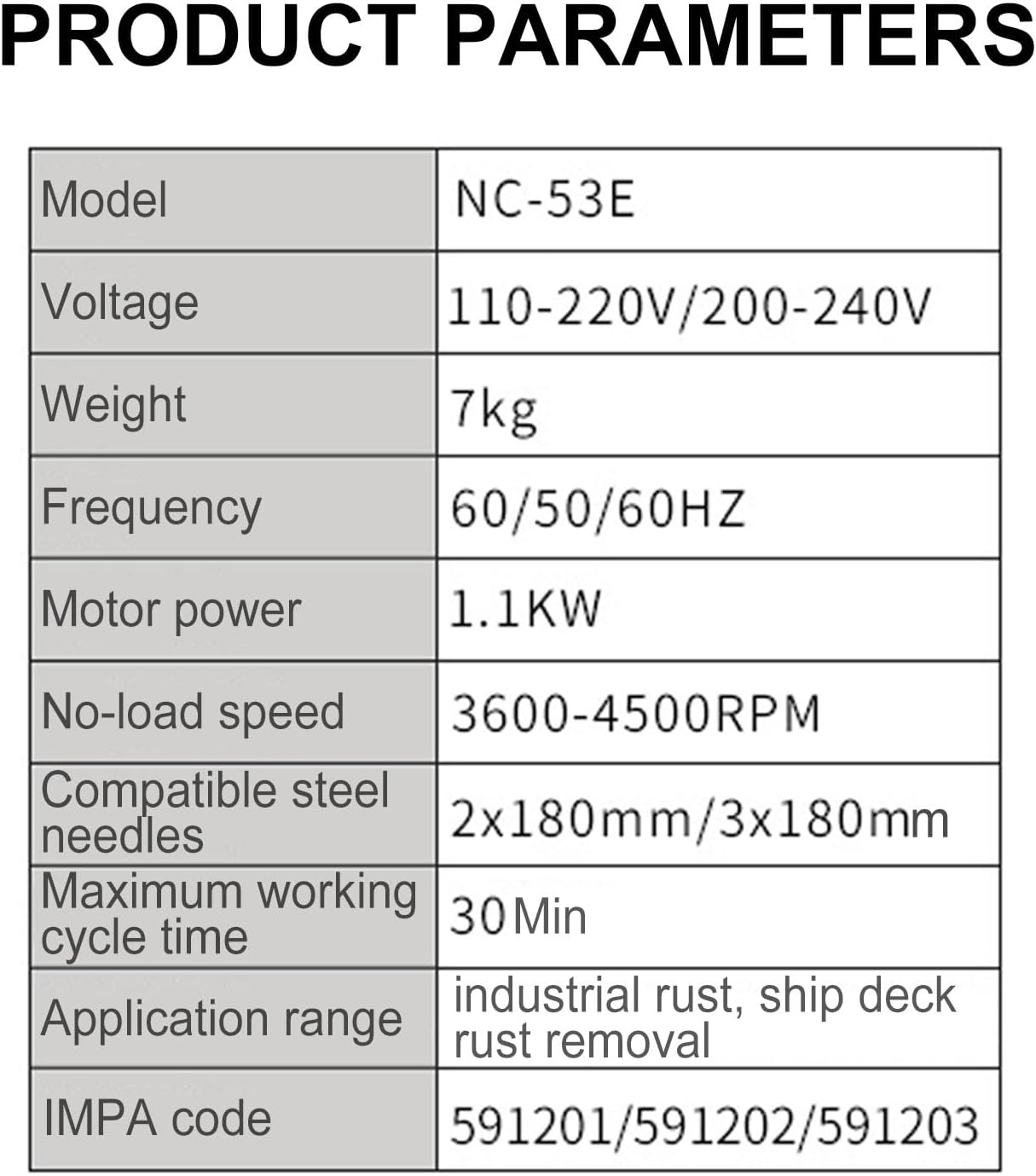 110V 220V Electric Needle Scaler with 1100W Motor