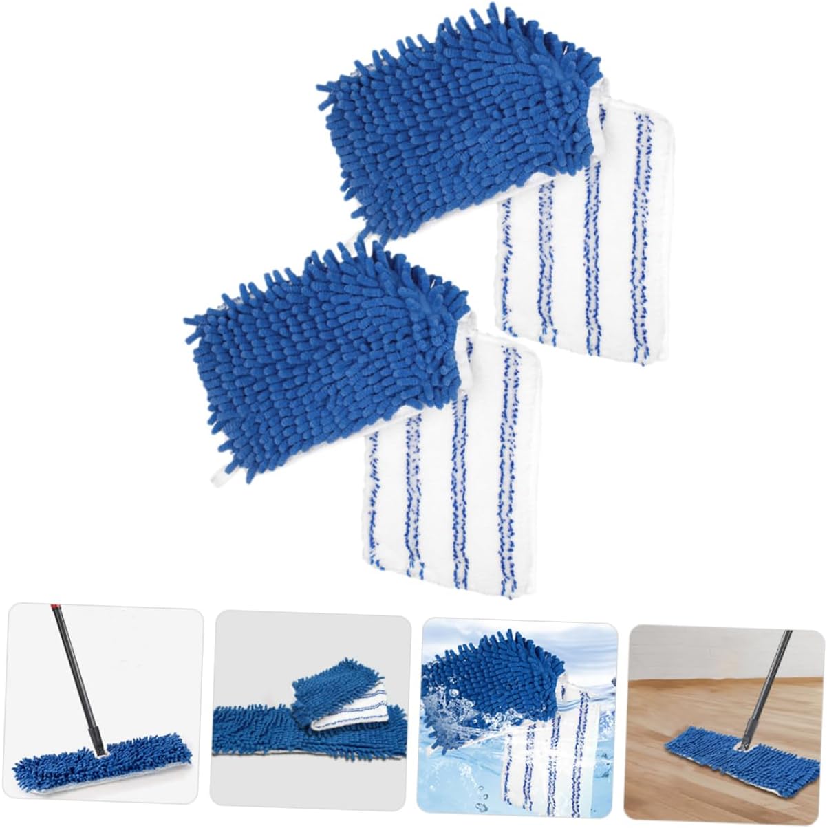 PACKOVE 2Pcs Chenille Mop Replacement Pads Reusable