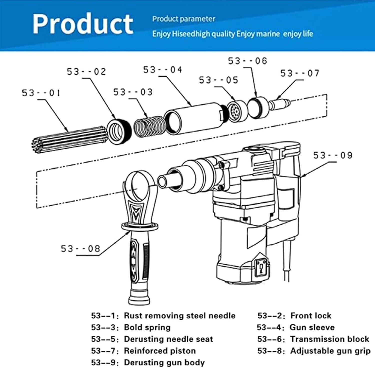 1400W Electric Needle Scaler for Rust and Paint Removal