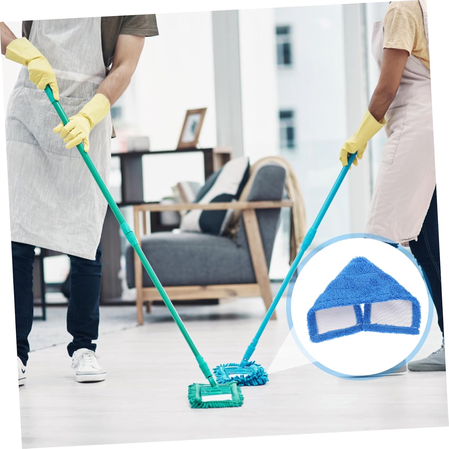 CALLARON Microfiber Dust Mop Replacement Head Blue