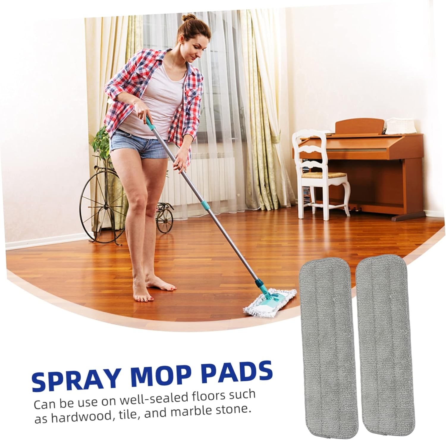 Ipetboom 5PCS Microfiber Mop Pads for Reusable Floor Cleaning