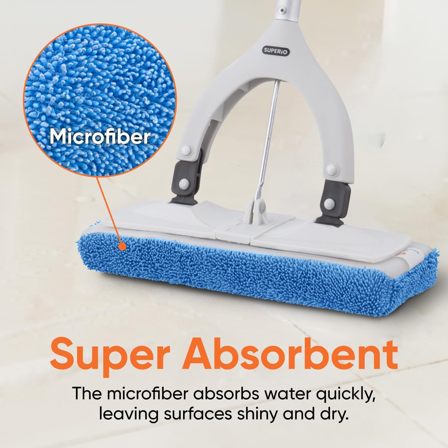 Superio Microfiber Mop Head Replacement - 1-Pack Cleaning Pad Refill
