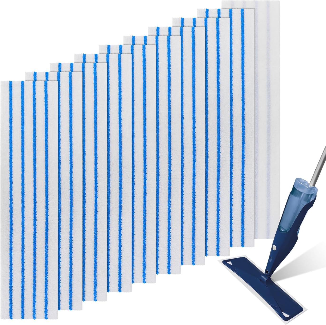 10 Pack Microfiber Mop Pads for 16-18 Hook Loop Mops 1