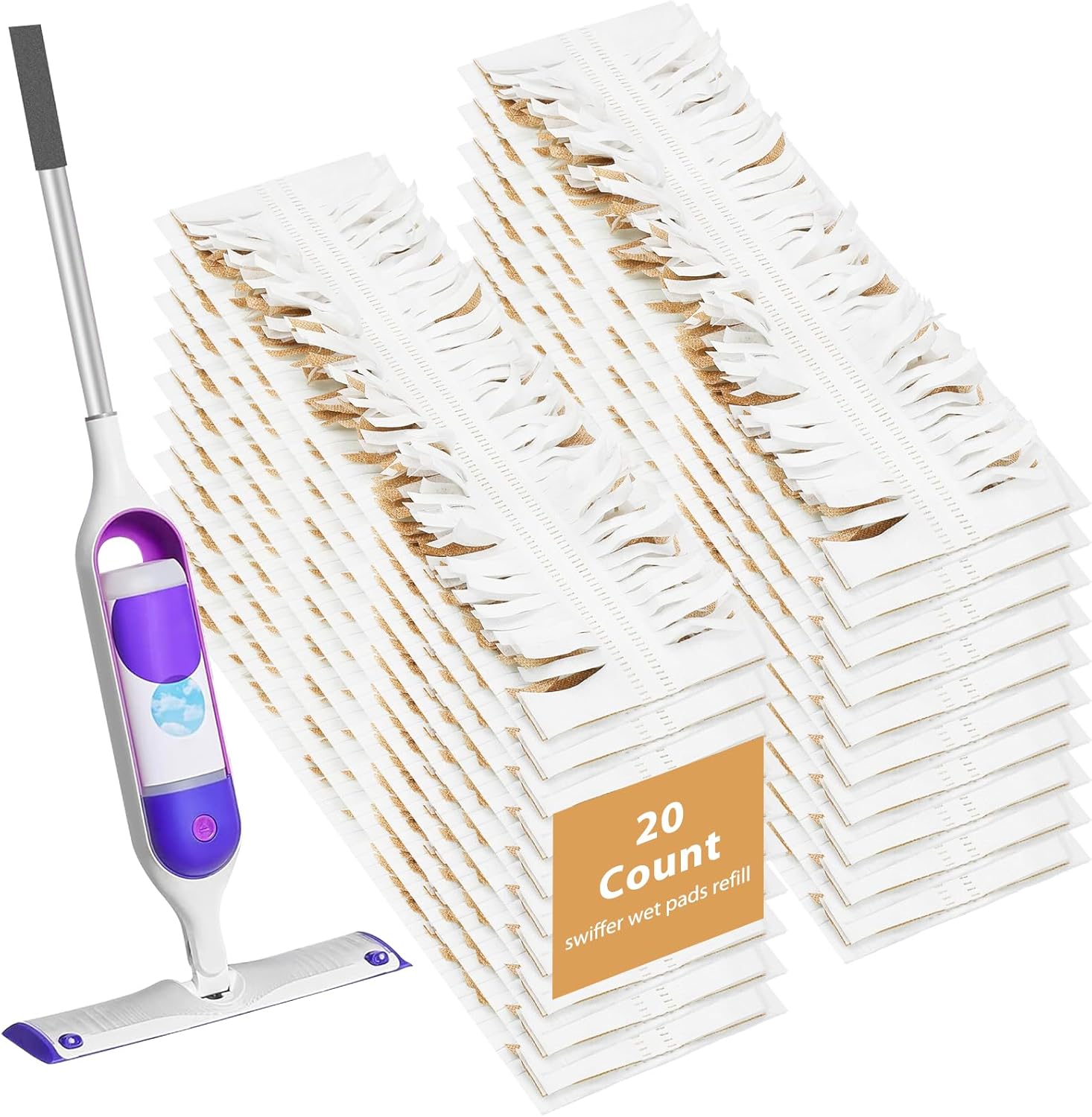 20 Pack Swiffer Mop Pads - Disposable Refills for Power Mop