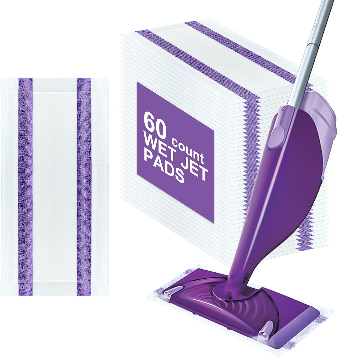 YFUARY 60 Count Swiffer Wet Jet Refill Pads Multi-Surface