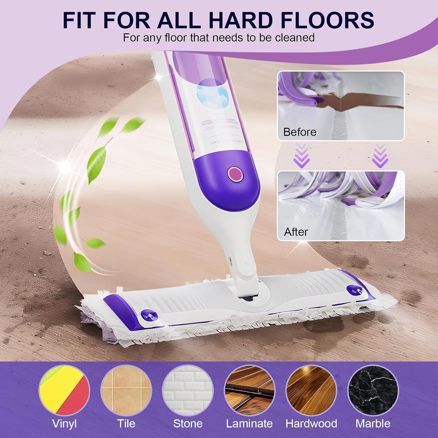 32 Count Power Mop Refill Pads 14-Layer Thickened for Deep Cleaning