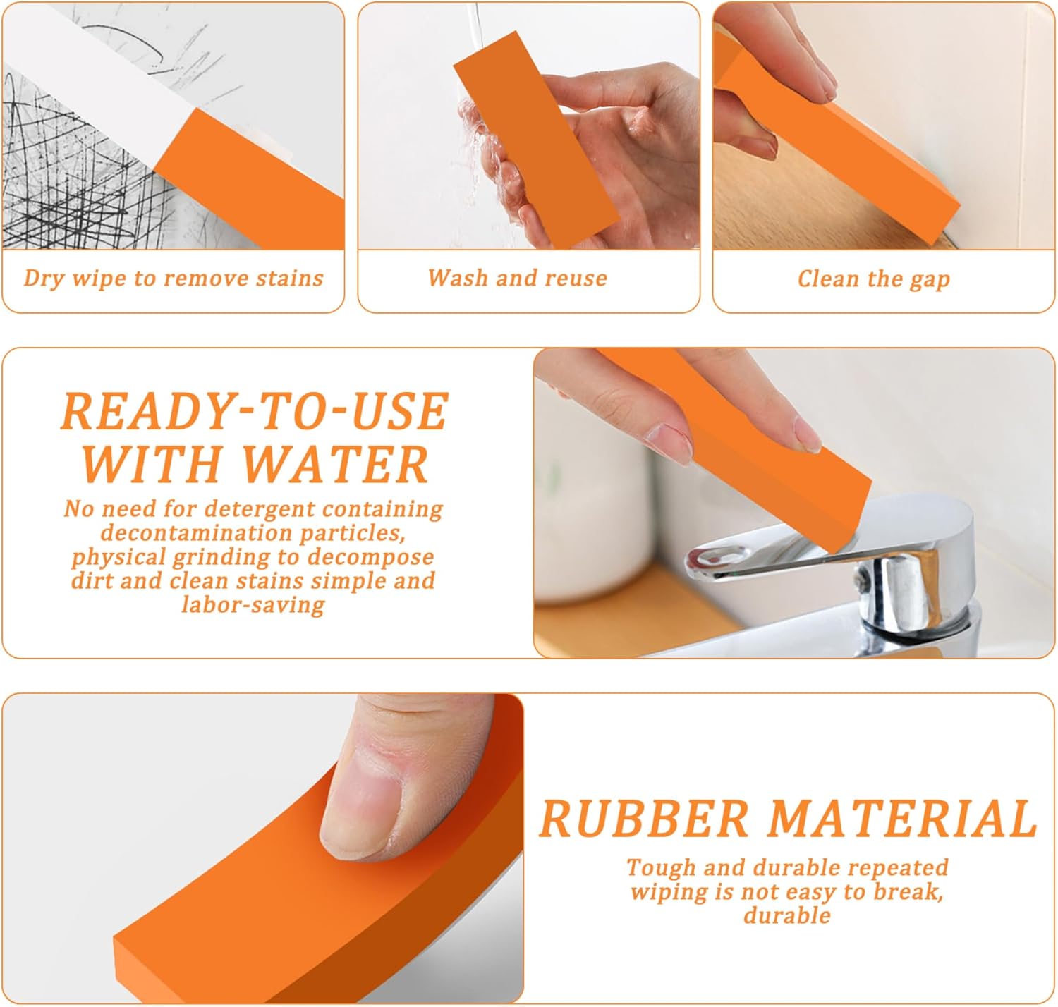 Stainless Steel Scratch Remover 5PCS Reusable Rubber Rust Eraser