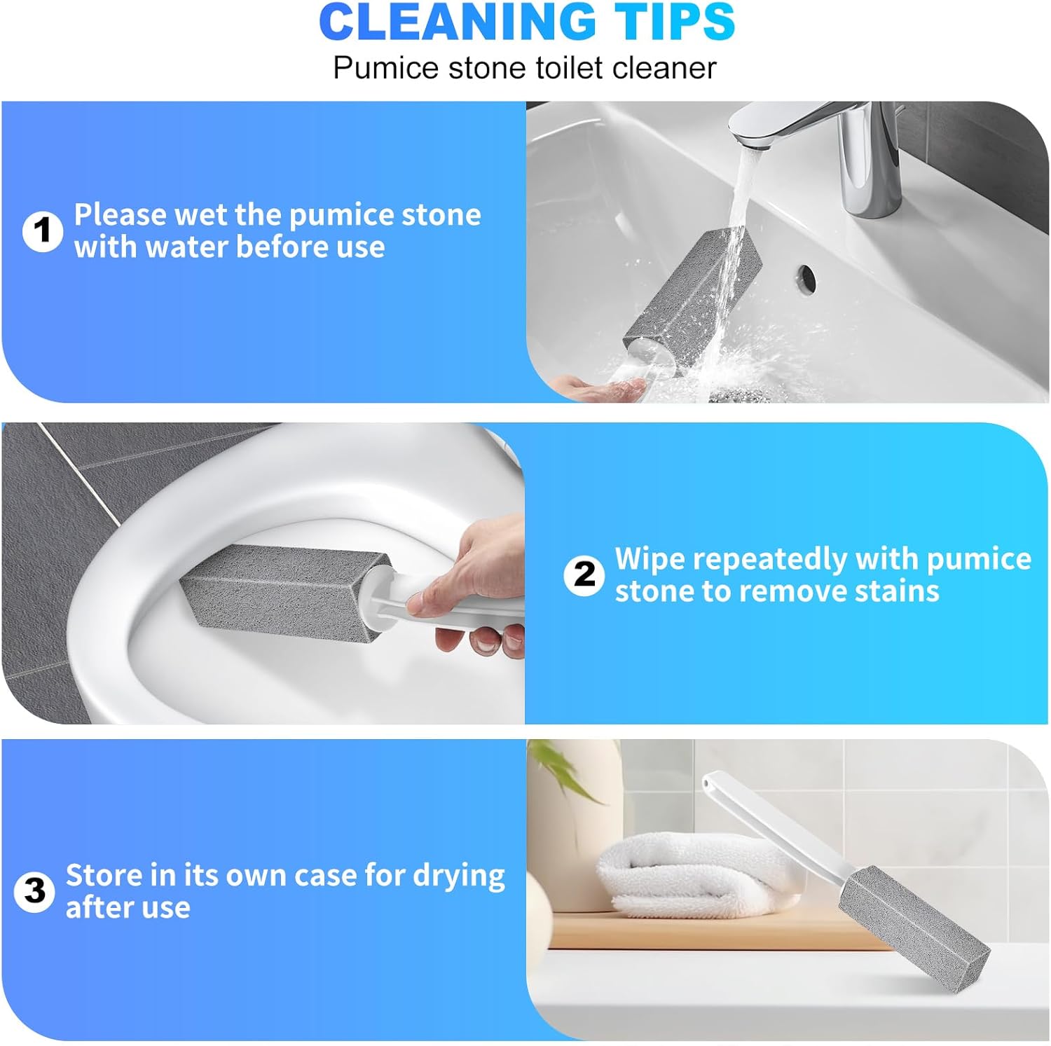 Cnigrpl Pumice Stone Toilet Cleaner - 2Pack with Long Handle