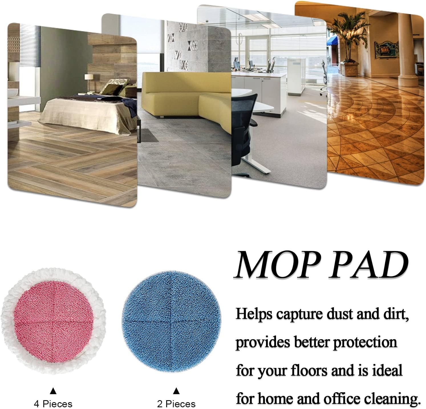 GreeSuit Electric Mop Pads 6 Pack 728in Cleaning Replacement