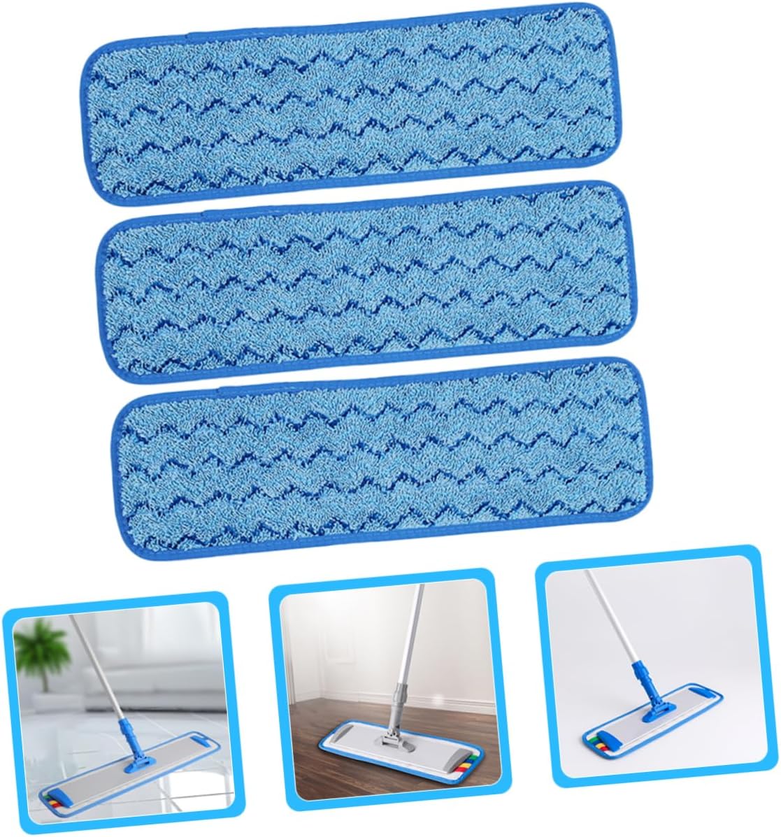 PACKOVE 3pcs Washable Mop Head Refills for Tile and Marble Cleaning