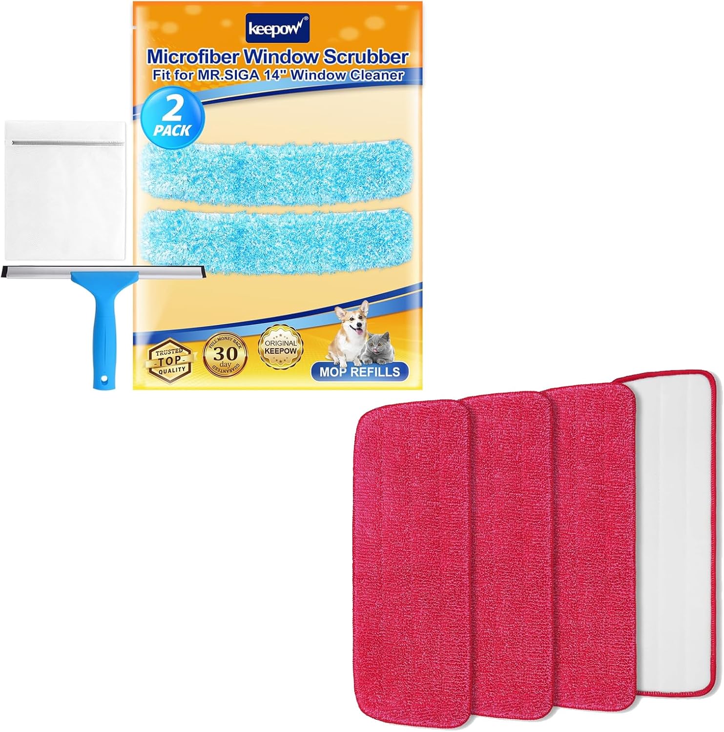 KEEPOW 14 Inch Microfiber Window Scrubber Refill 1