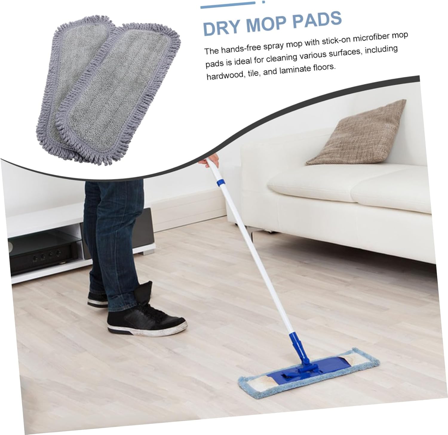 2pcs Microfiber Mop Pads for Efficient Floor Cleaning 1