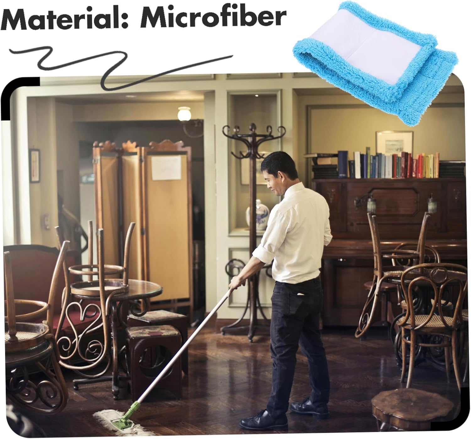 2pcs Coral Microfiber Mop Replacement Pads for Easy Cleaning