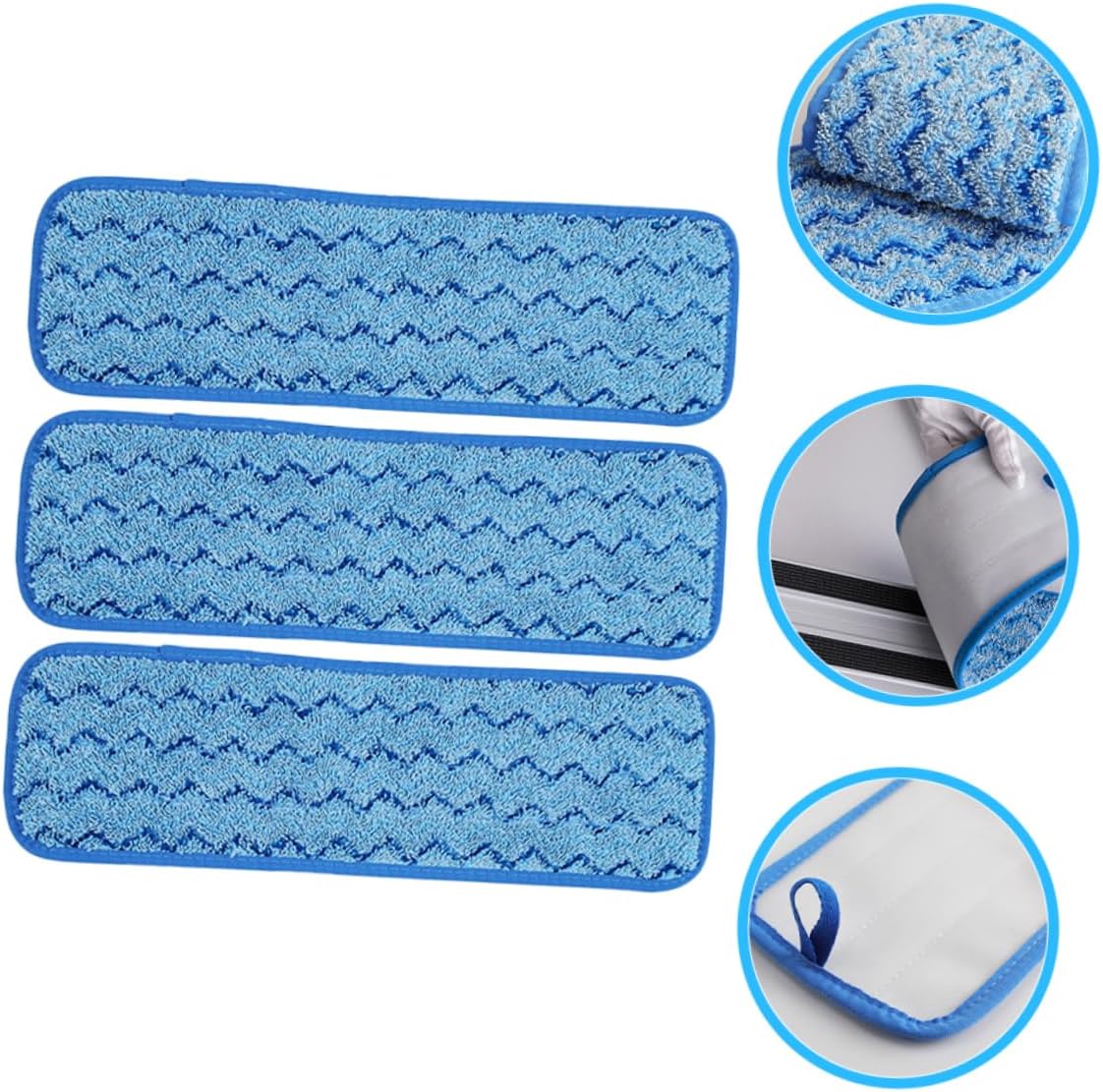 3pcs Microfiber Mop Pads for Wet Dry Cleaning Hardwood Floor