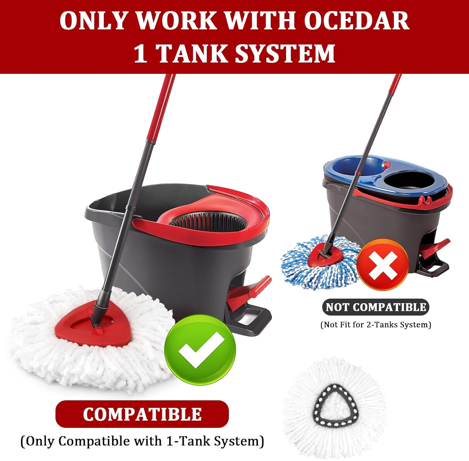 NICEMOVIC 3 Pack Mop Head Replacements for O-Ceda