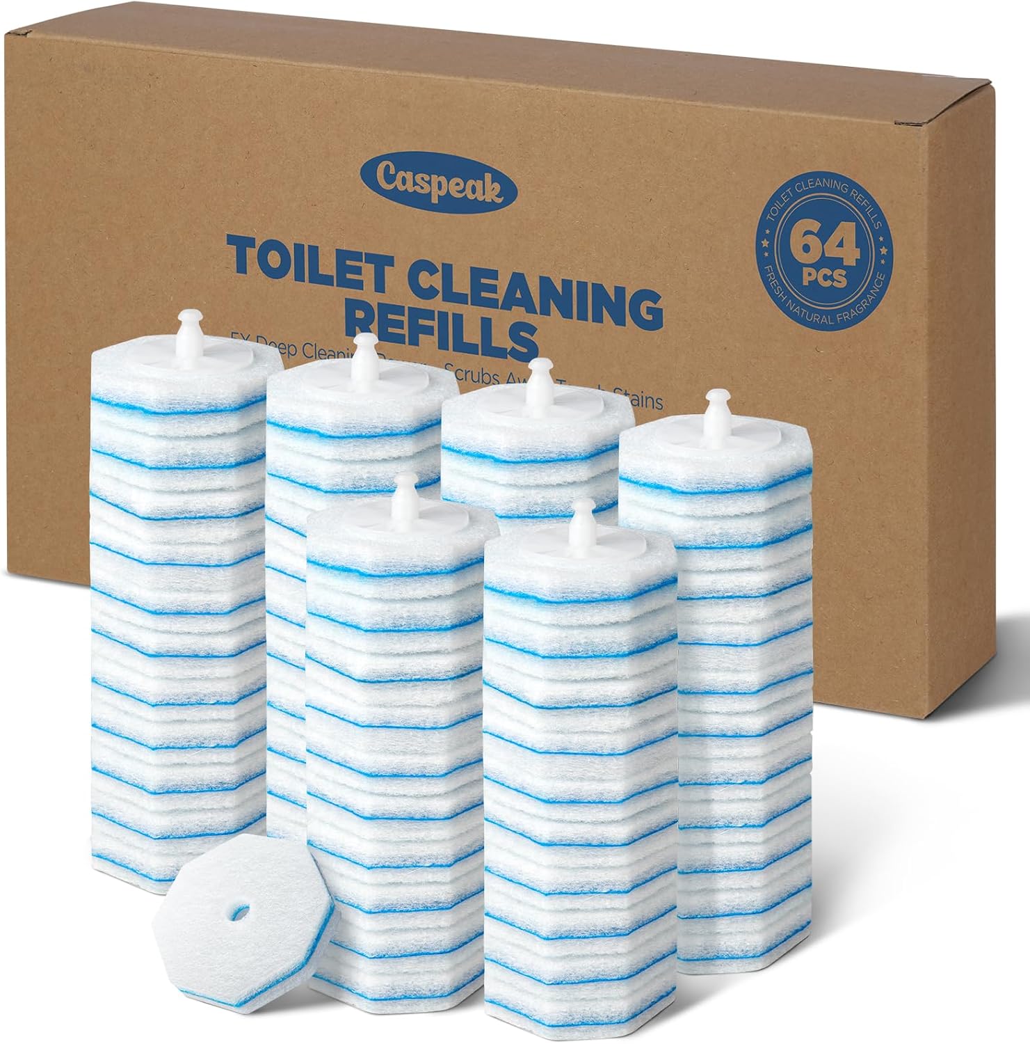 Caspeak 64-Count Toilet Wand Refills with Fresh Fragrance