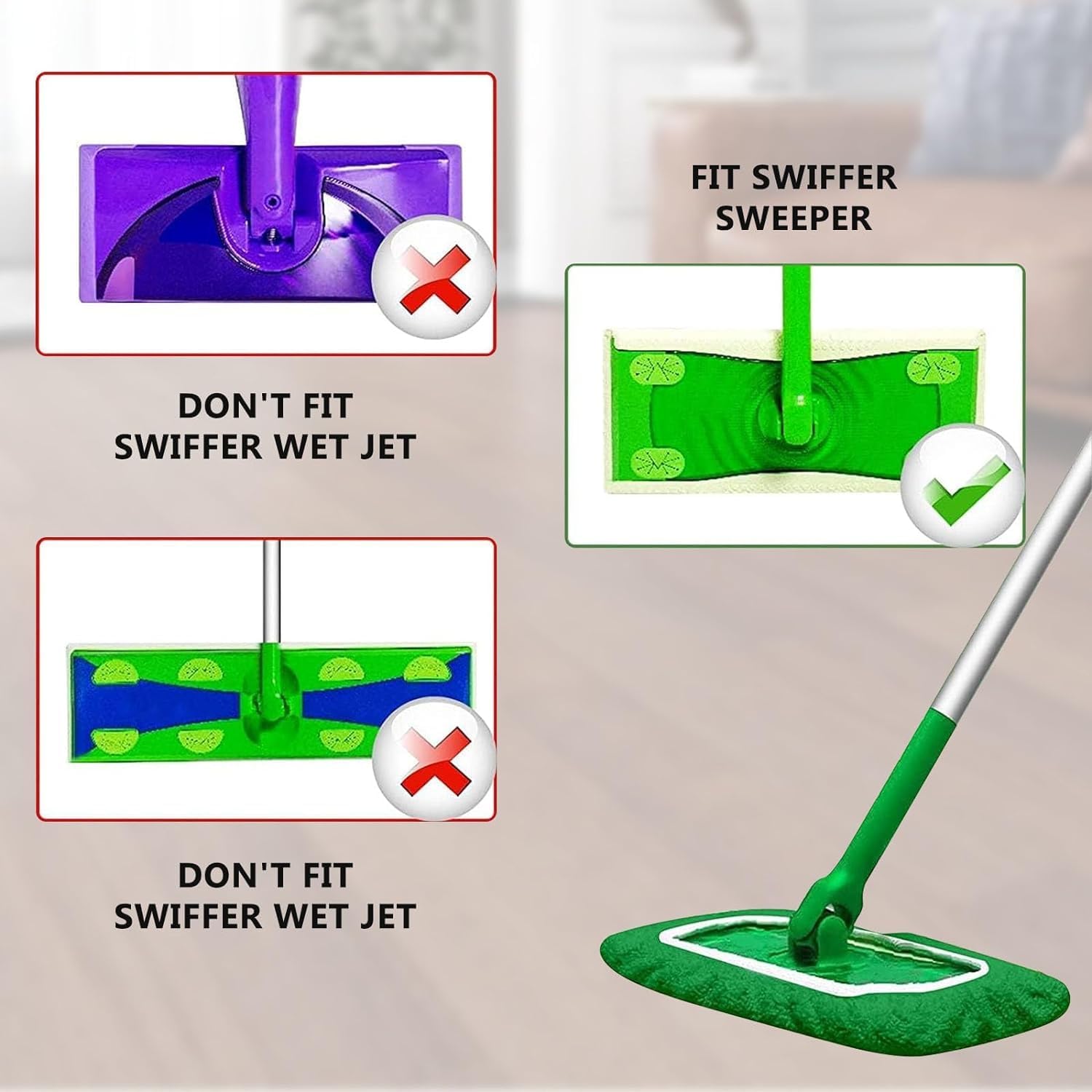 10 Pack Reusable Microfiber Mop Pads for Swiffer