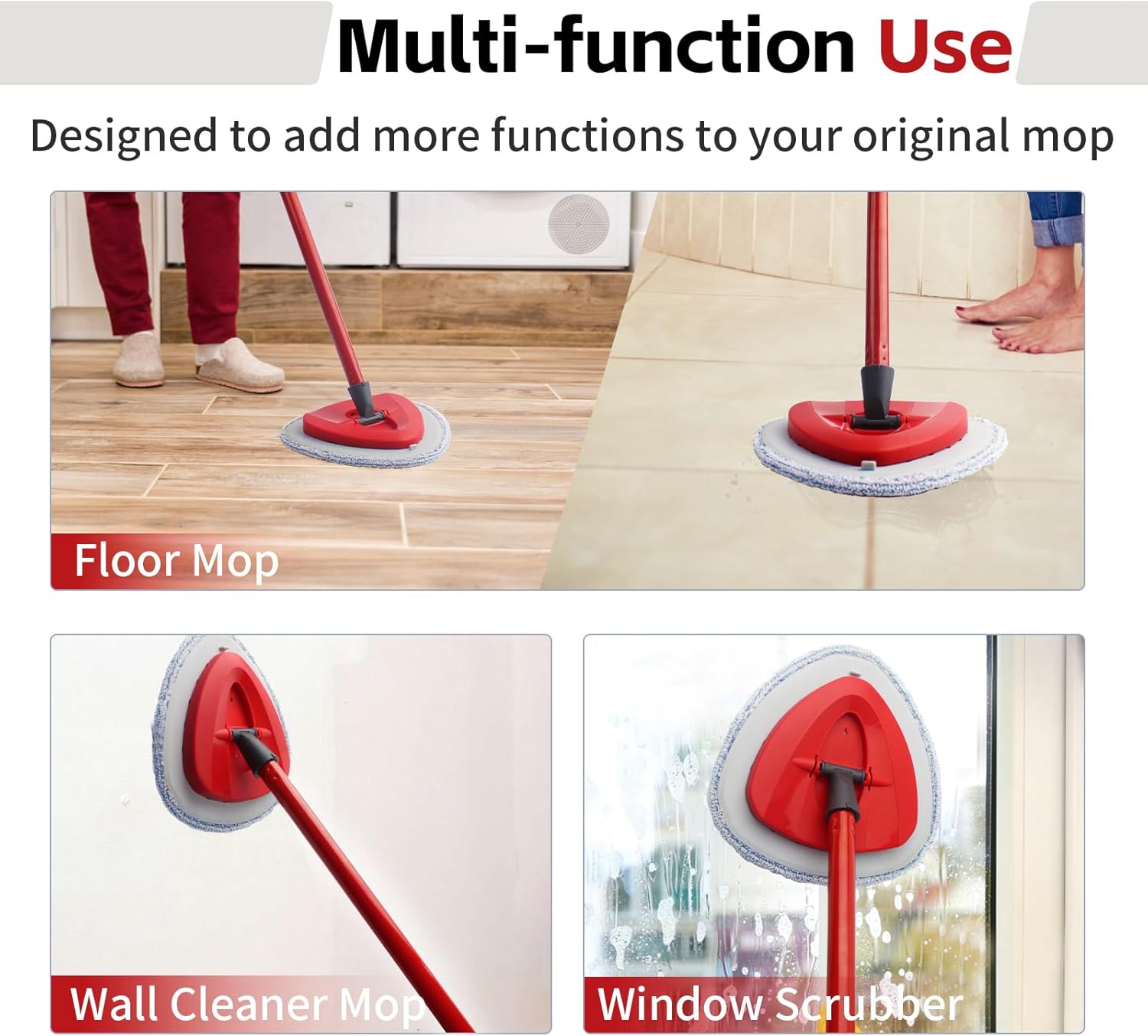 ANREKEYH 3PCS Microfiber Mop Replacement Heads for O Cedar Spin Mop