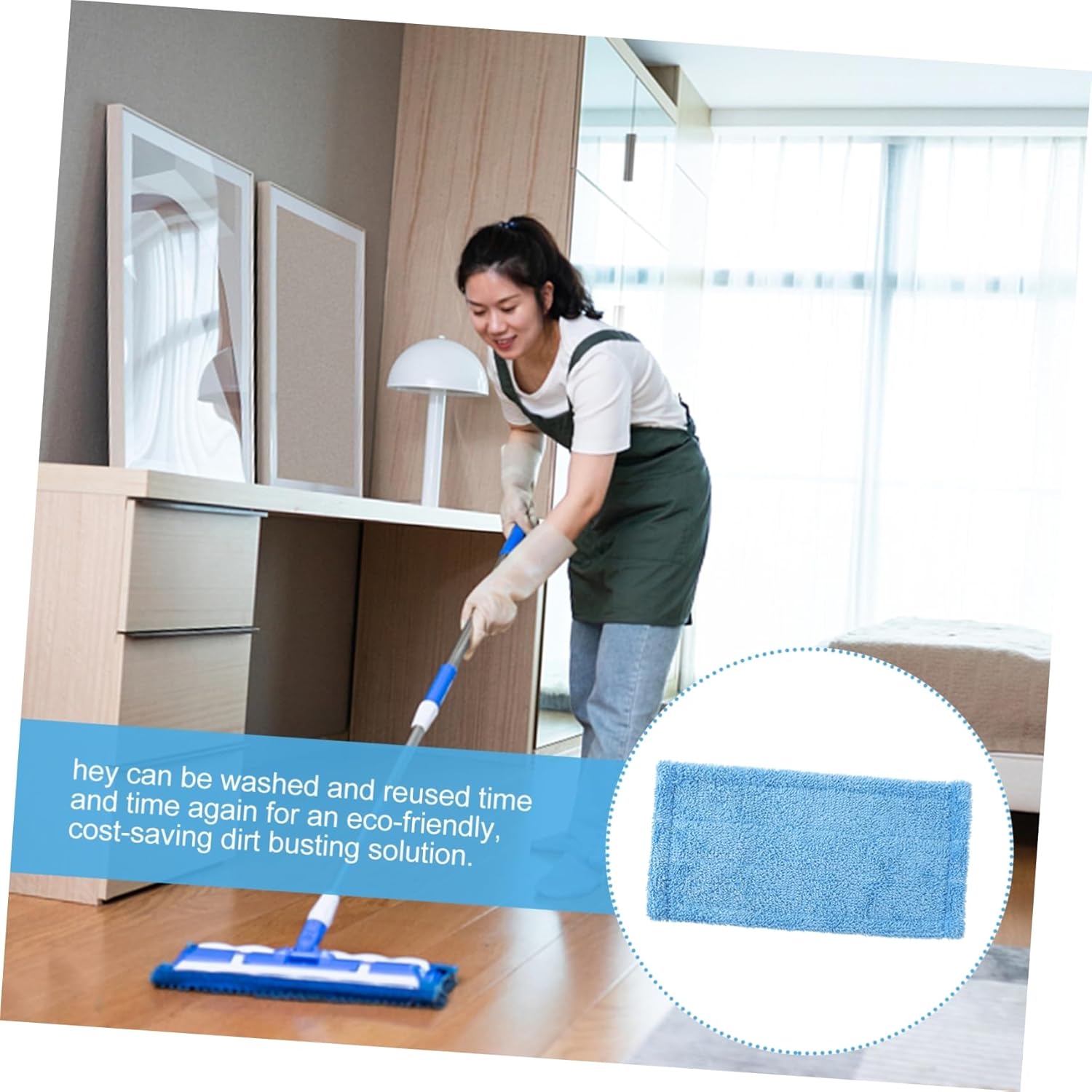 Microfiber Mop Pads Replacement - 2-Pack Wet Dry Mop Heads