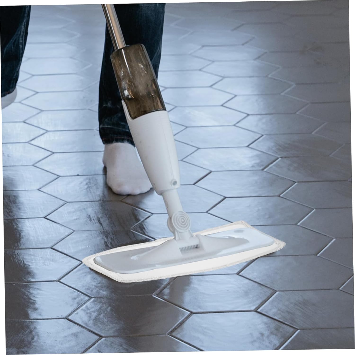 2pcs Reusable Fiber Mop Pads for Hardwood and Vinyl Floors