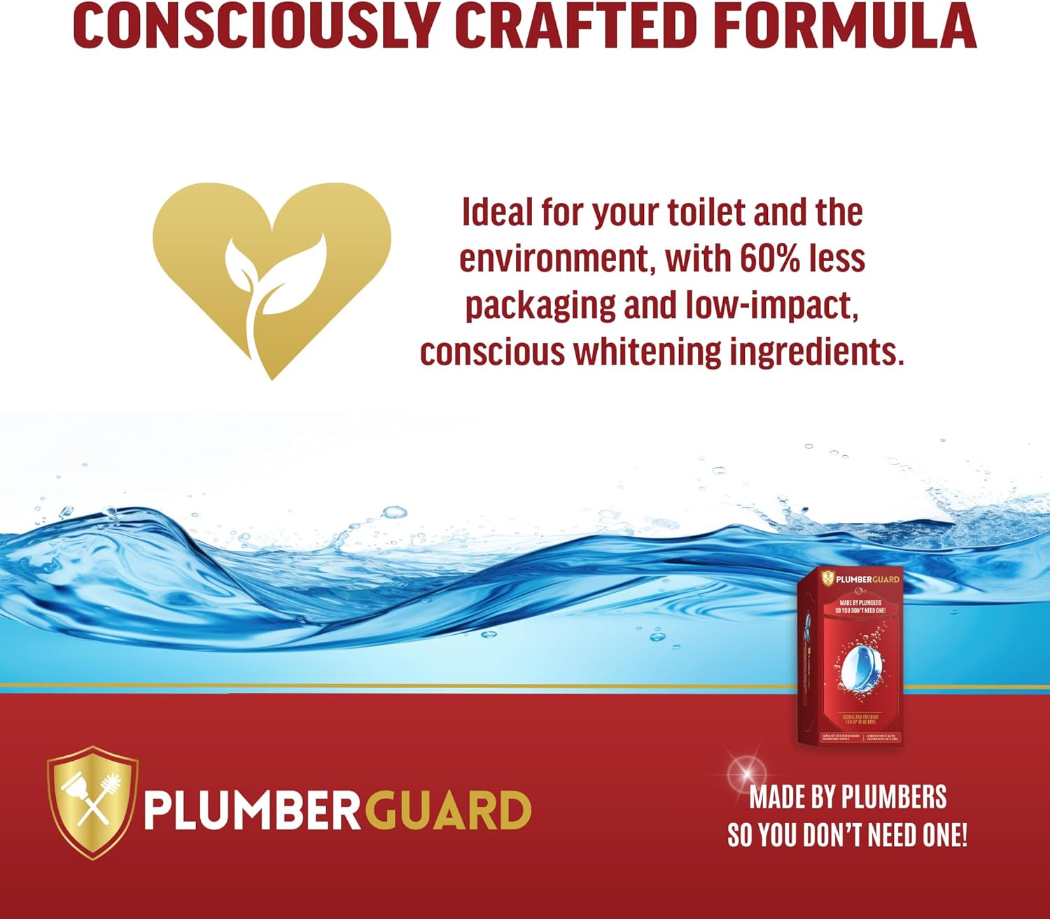 PLUMBERGUARD Toilet Tablets 4 Pack Whitening Stain Removing