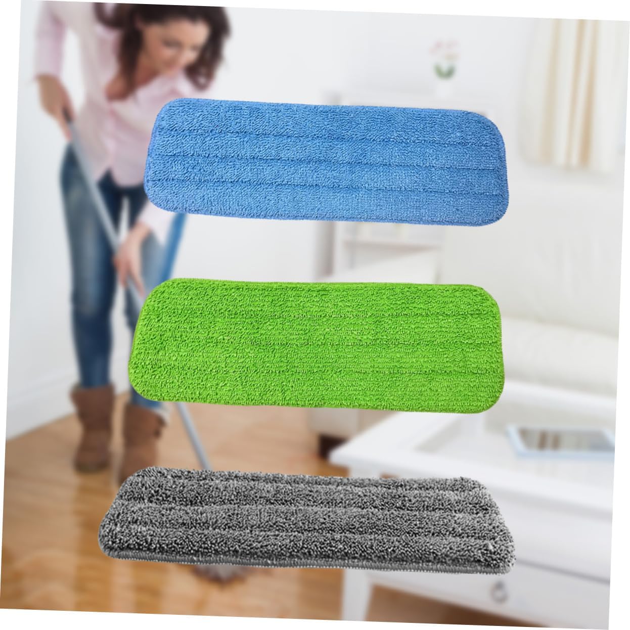 3Pcs Water Spraying Mop Cloth Replacement for Efficient Cleaning
