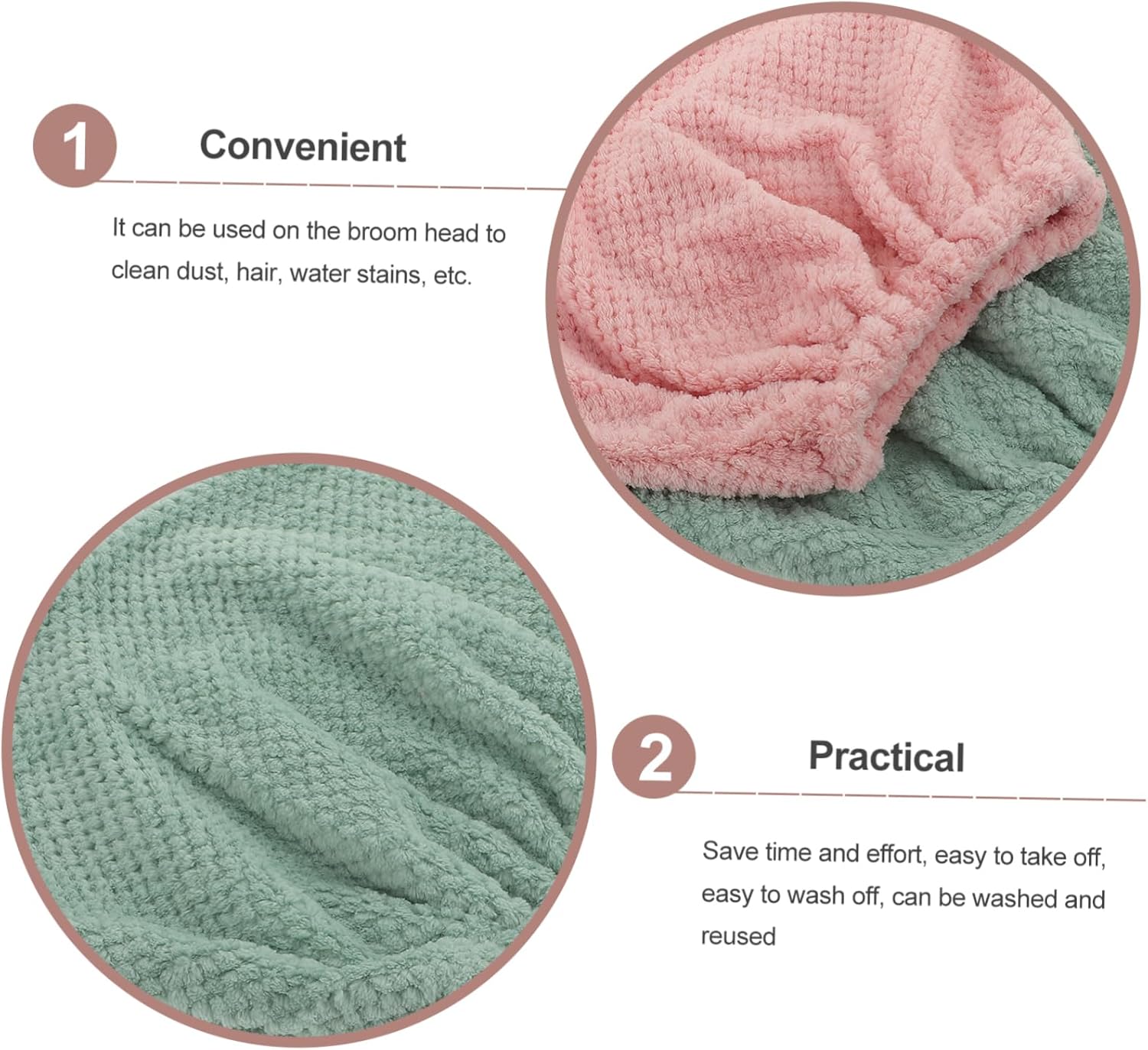2pcs Flannel Broom Cloth Cover for Efficient Cleaning 1