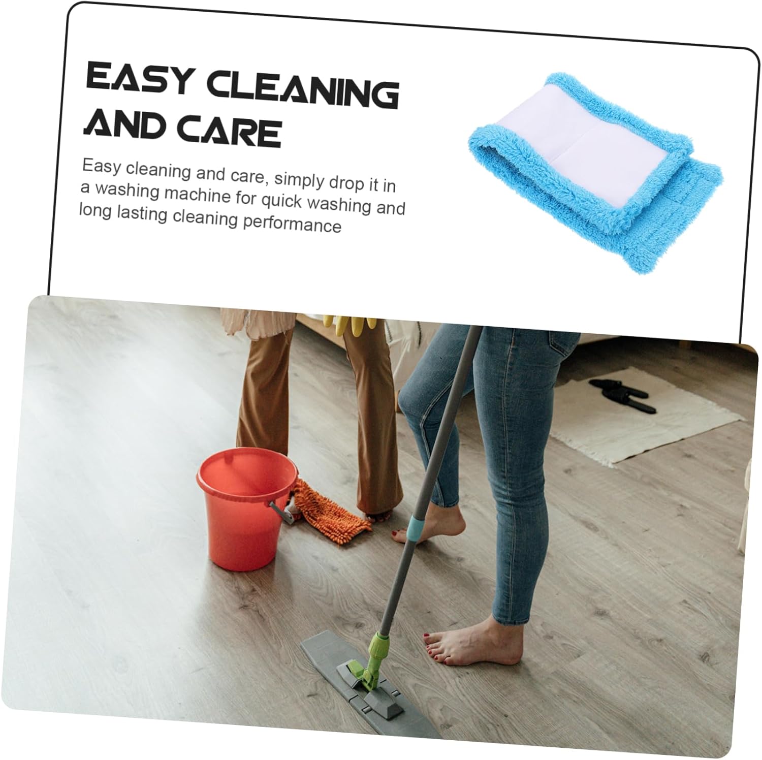 2pcs Coral Microfiber Mop Replacement Pads for Easy Cleaning
