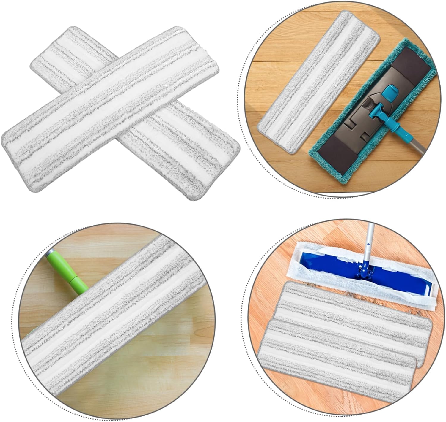 2pcs Reusable Floor Mop Refills for Easy Cleaning