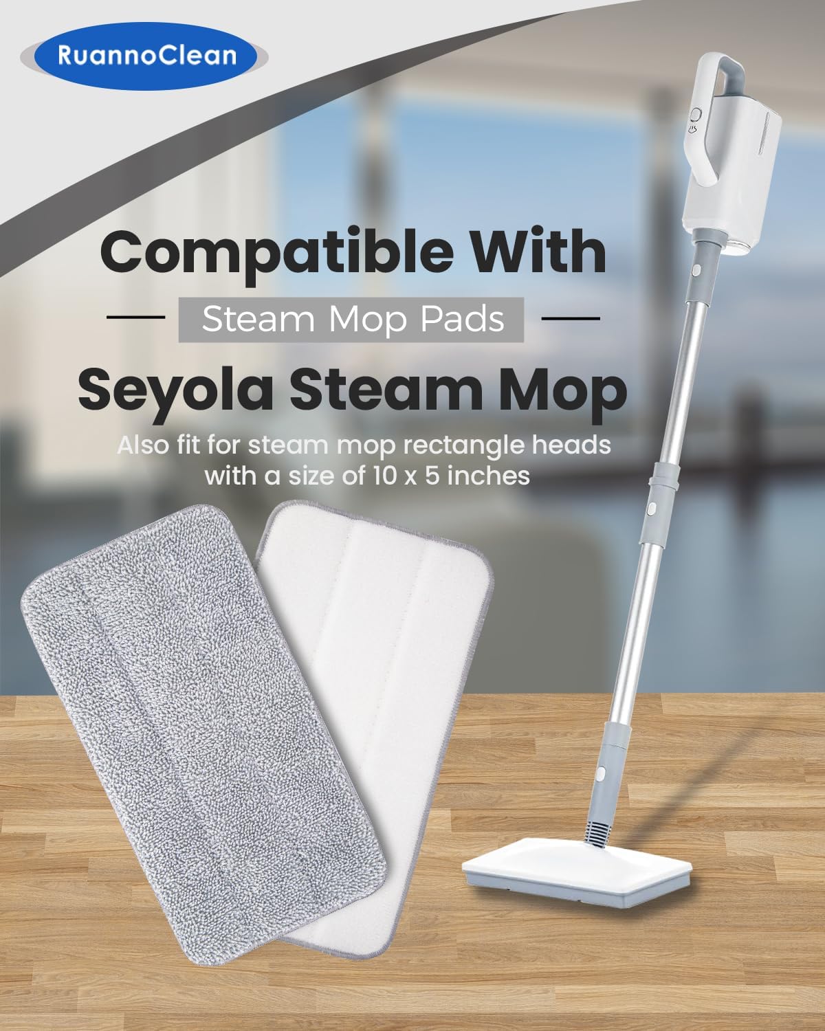 RuannoClean Steam Mop Pads 6-Pack for Seyola FEPPO Others