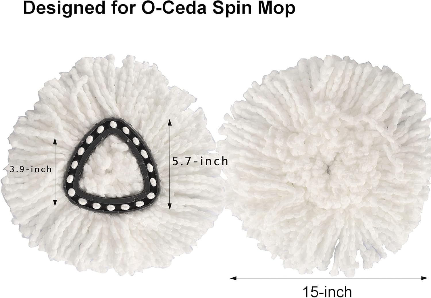 10-Pack Spin Mop Replacement Heads Microfiber 360 Easy Cleaning White