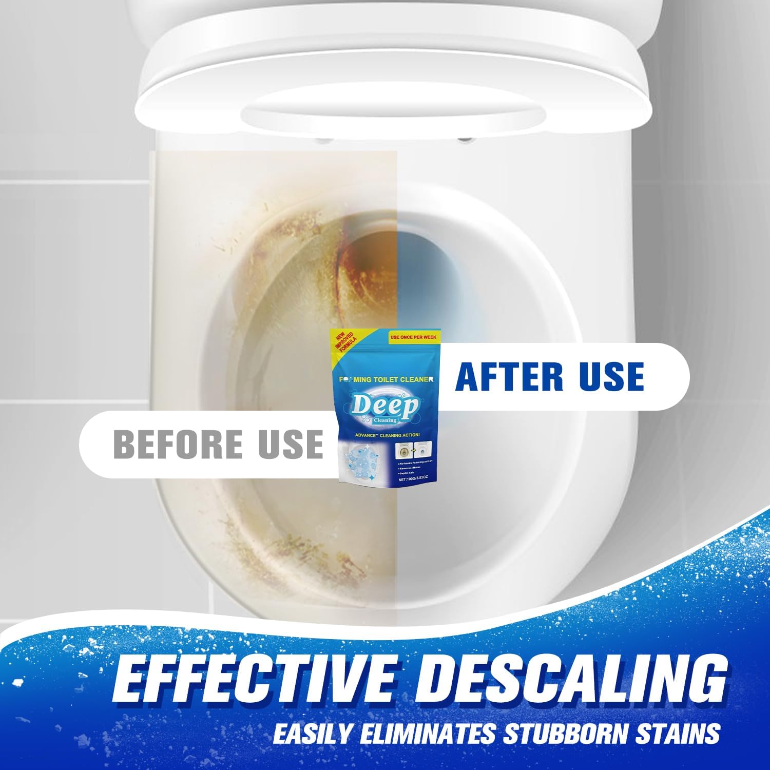 Iaolose 2 PCS Toilet Cleaner Self Activating Miracle Powder for Deep Cleaning