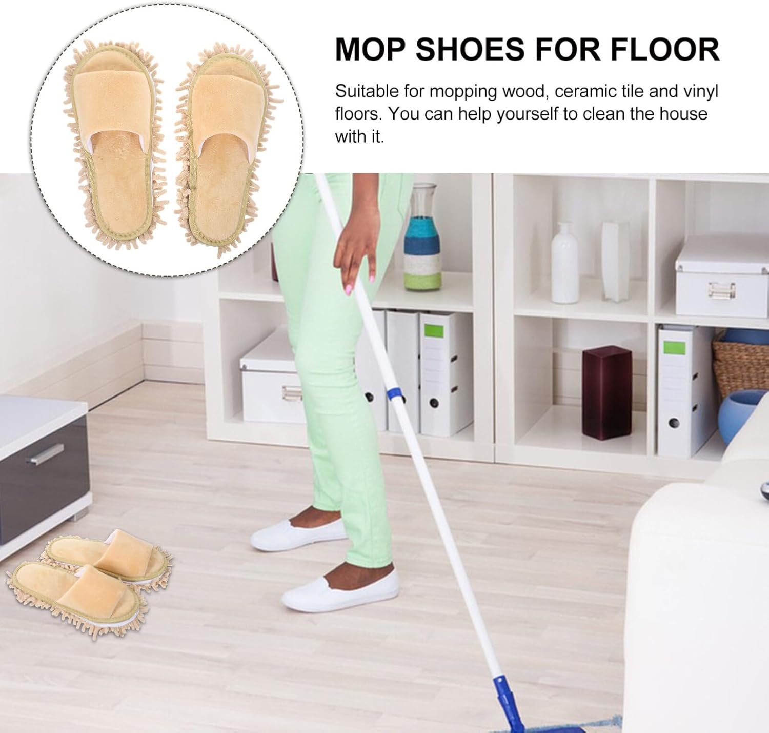 PACKOVE Home Slippers Women Fuzzy Mop Slippers Winter Use