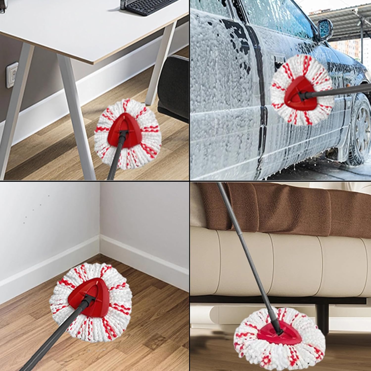 Fazlynyi 2Pack Spin Mop Replacement Heads - 40 More Cleaning Power