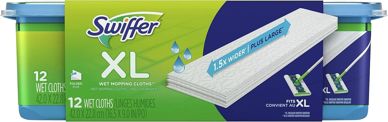 Sweeper XL Wet Mopping Pads 12 Sheets Per Pack