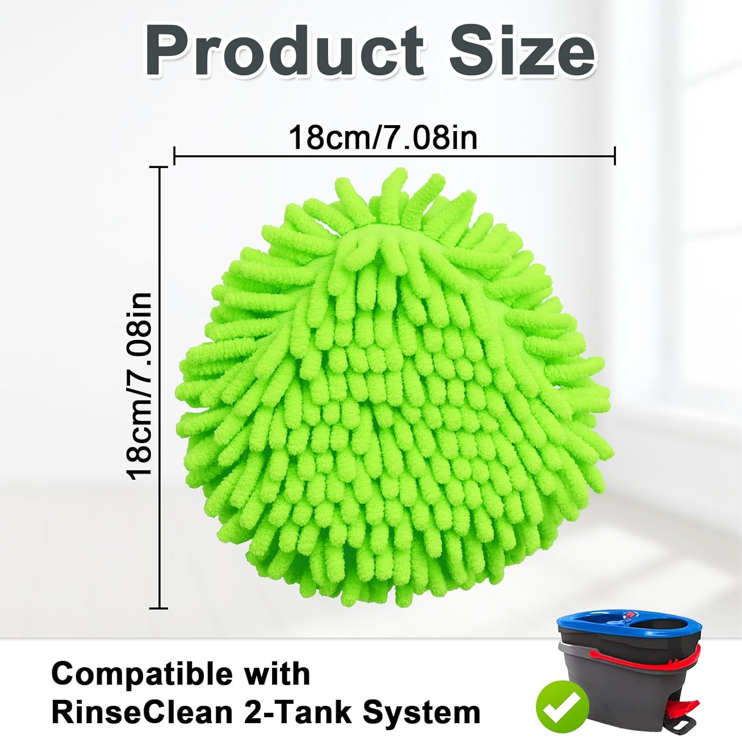 DLAIMI 6-Pack Spin Mop Head Replacement for RinseClean 2 System
