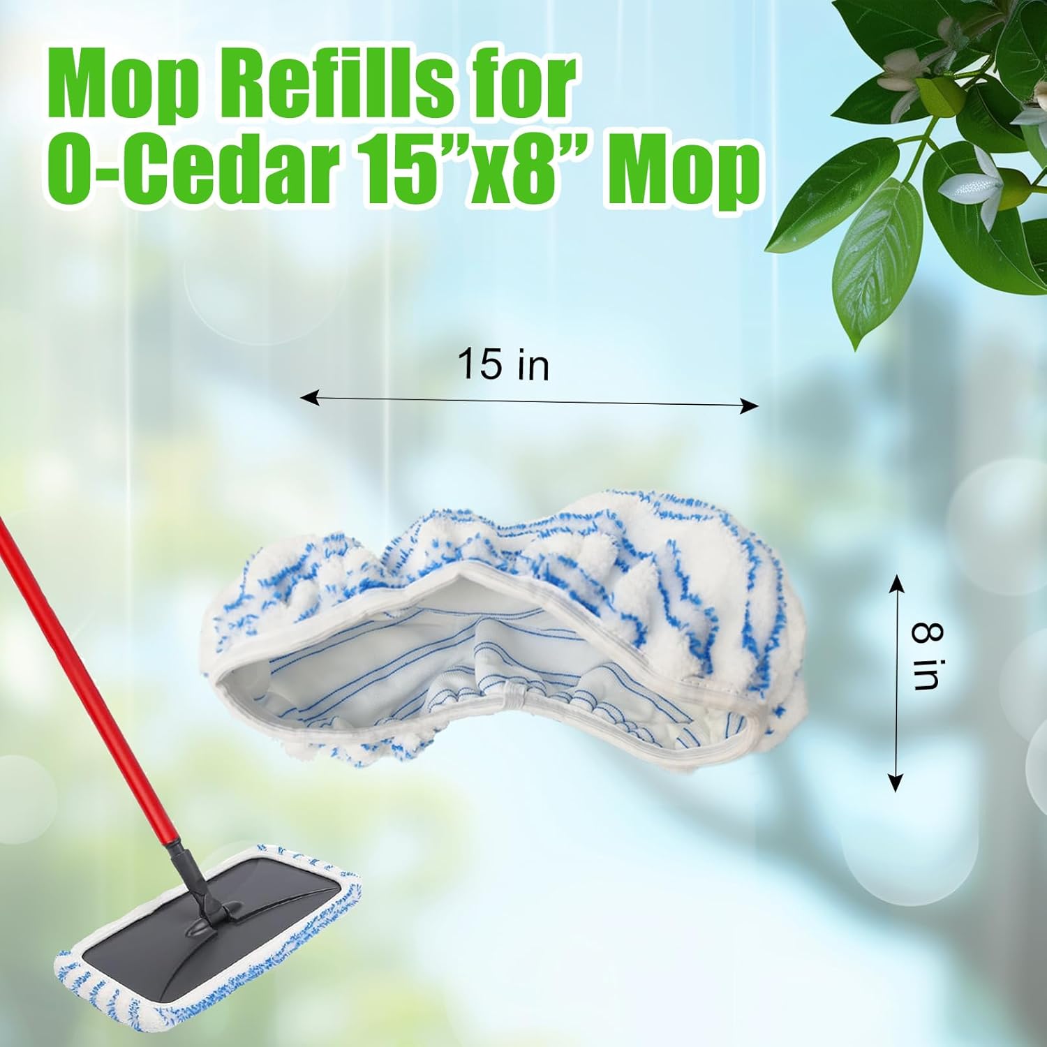 WVYNUYQP Reusable Cotton Microfiber Mop Paddles 4 Pack