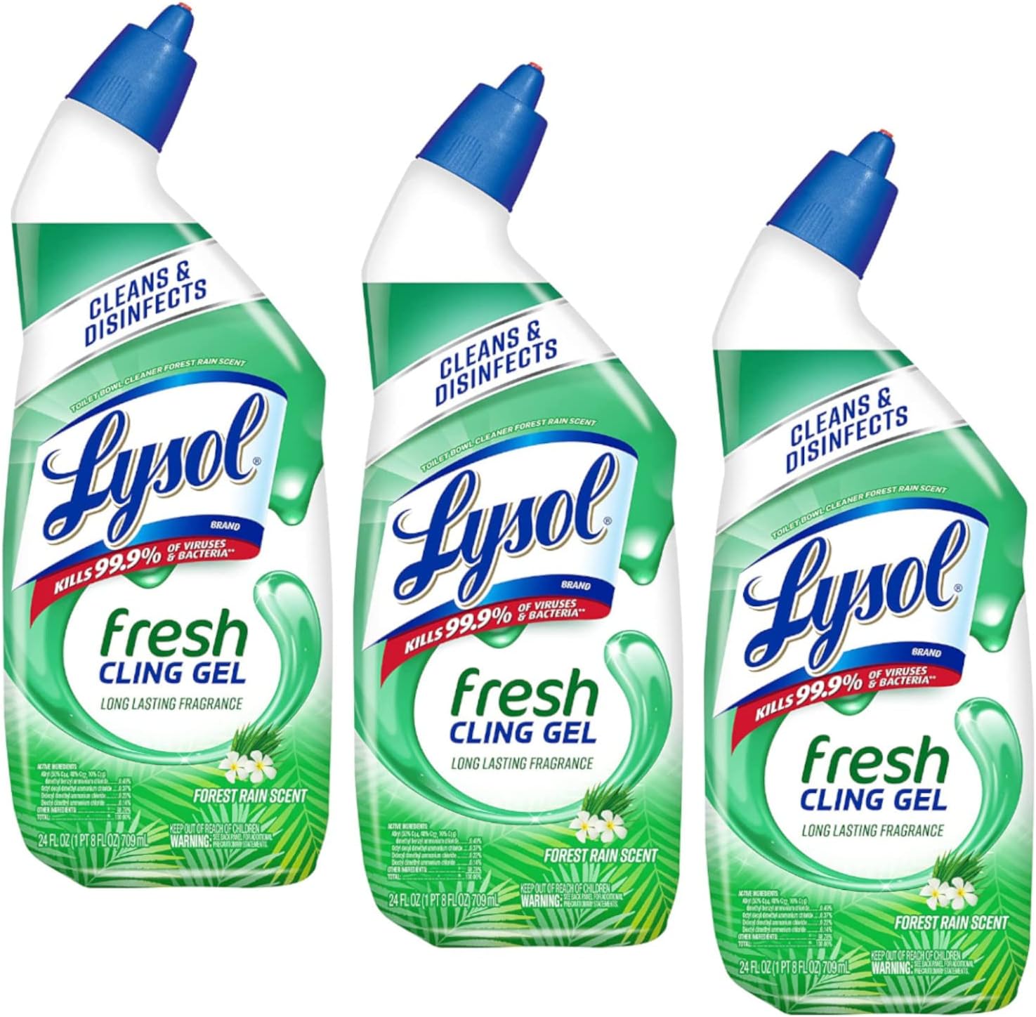 Lysol Cling Gel Toilet Bowl Cleaner 24 Oz Pack of 3