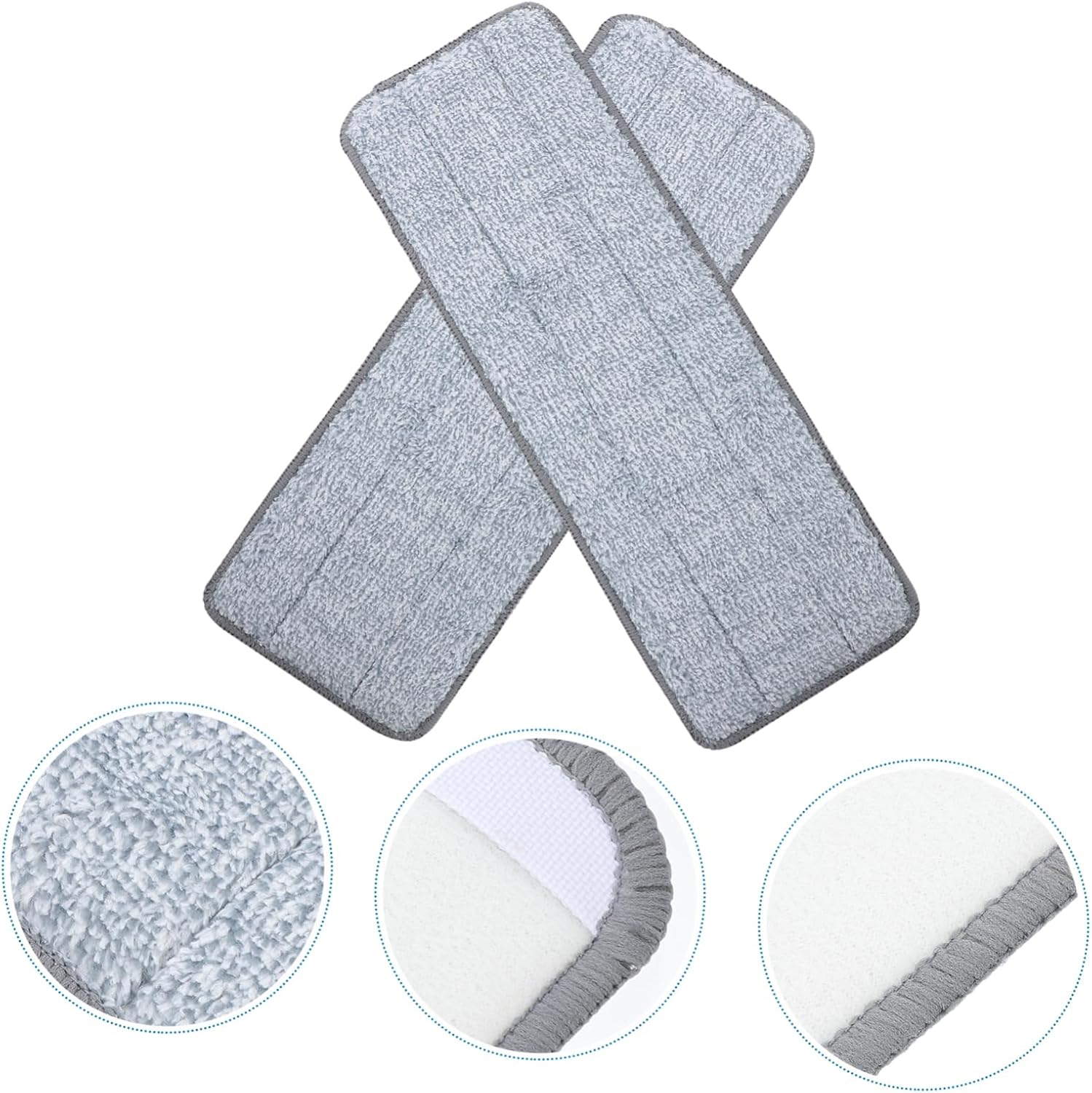 SHERCHPRY 2pcs Microfiber Mop Pads - Wet Dry Cleaning