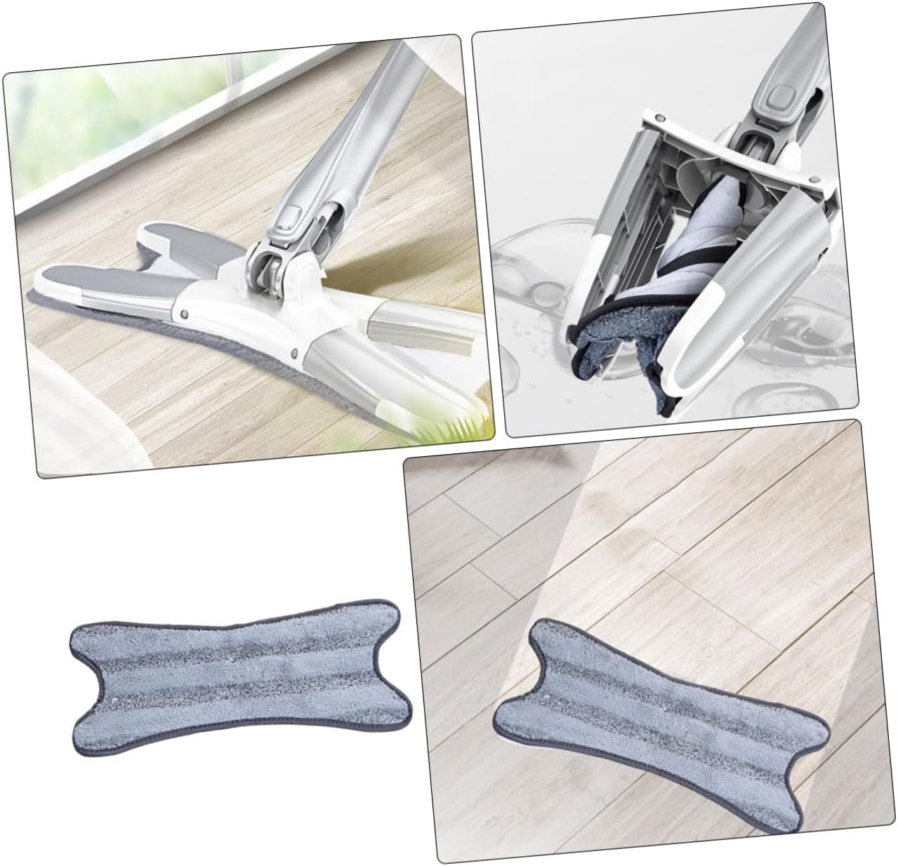 2pcs Multi-Function Flat Mop Cloth Butterfly Shape Reusable