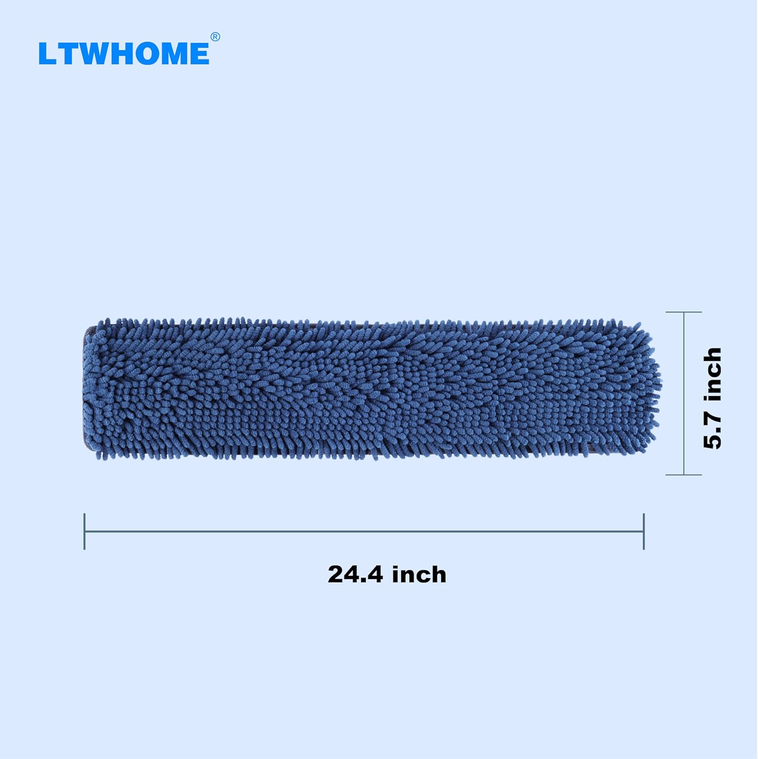 LTWHOME 24 Inch Microfiber Chenille Mop Pad Refills 6 Pack