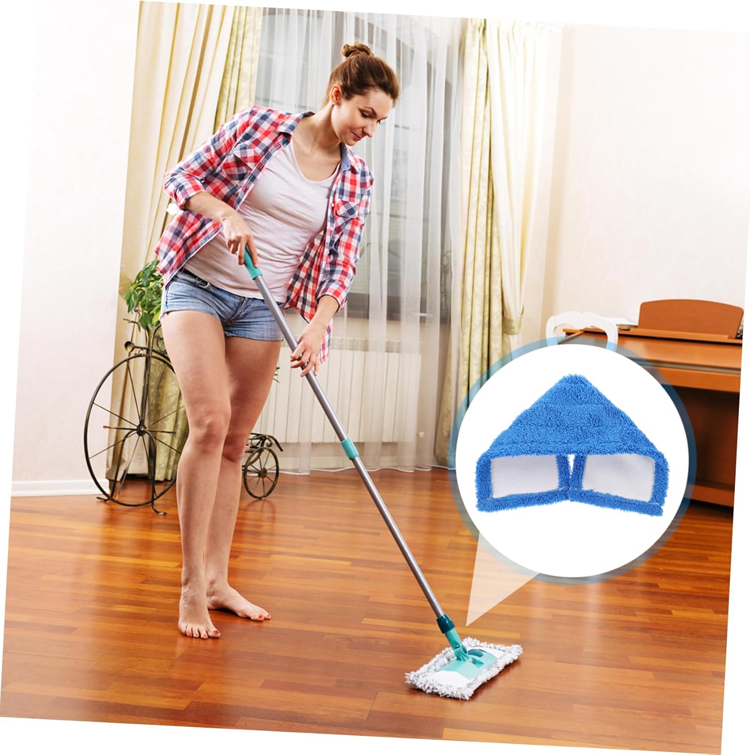 SHERCHPRY Microfiber Mop Head Refill Pads 4-Pack