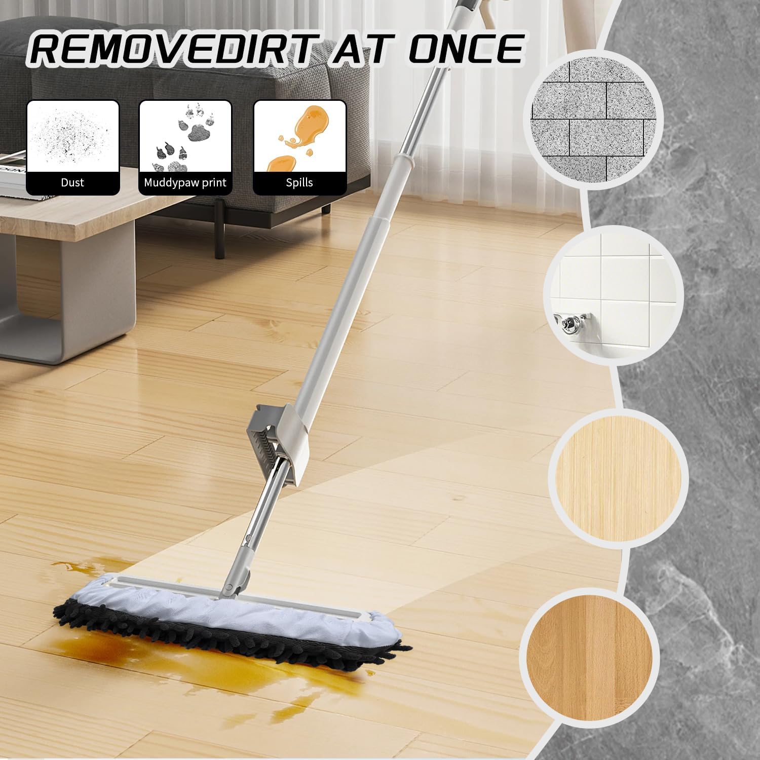 EKIORI Mop Slippers Socks - Washable Reusable Floor Cleaning Covers