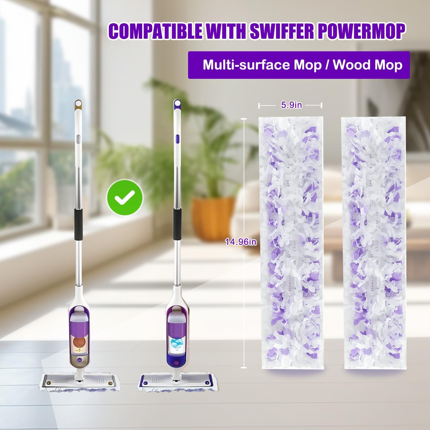 Disposable Power Mop Pads Refills for Swiffer PowerMop 20 Count