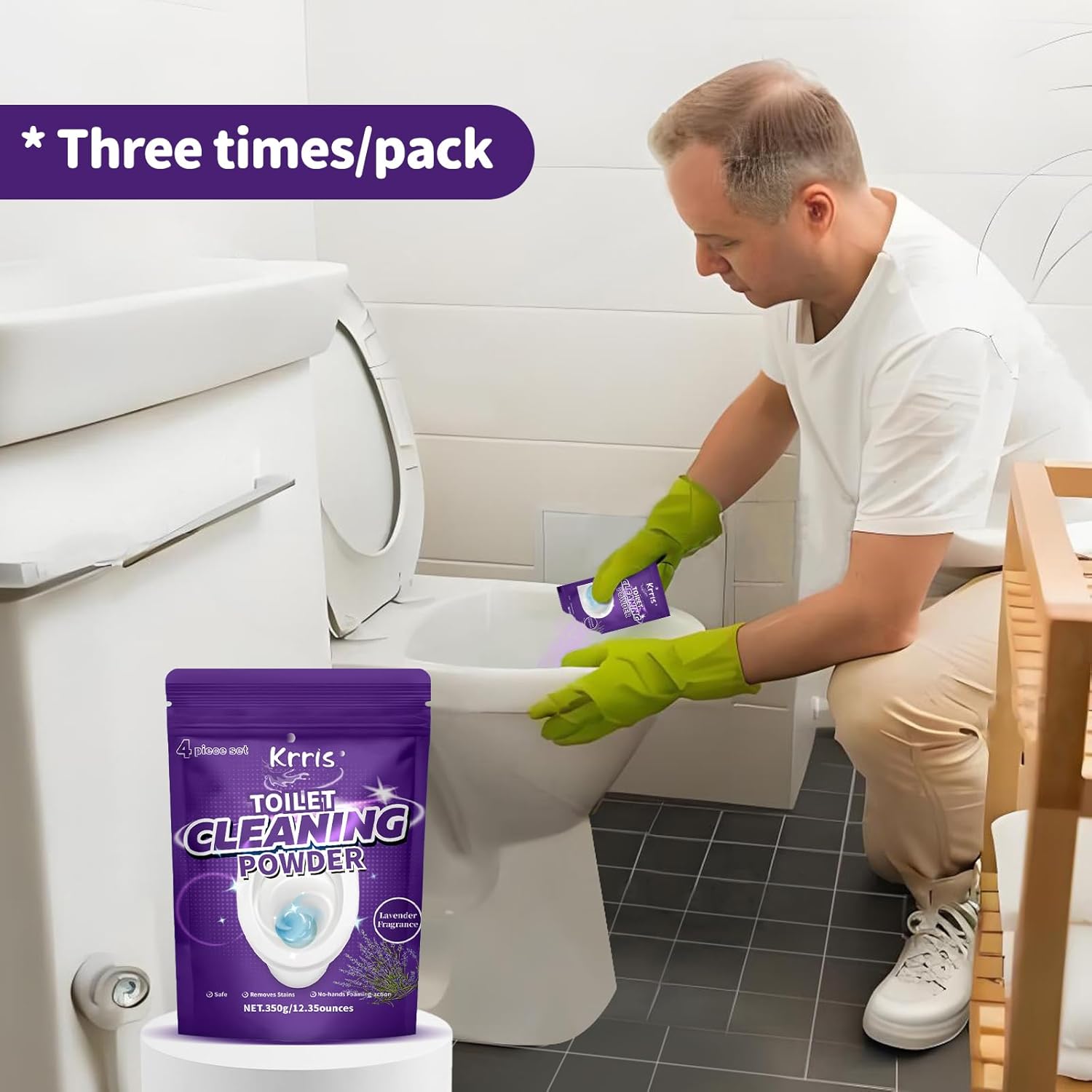Krris Foaming Toilet Cleaner Powder 4-Pack