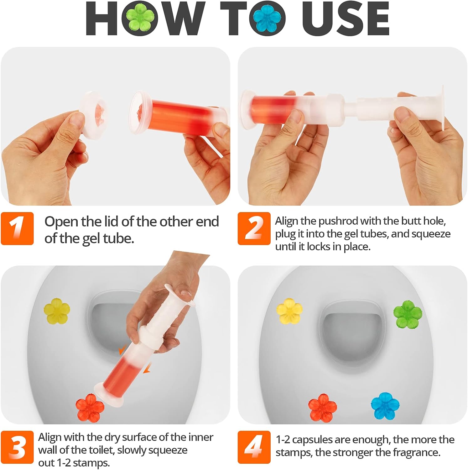 SINOKF Toilet Gel Stamp 4Pcs Set 36 Count