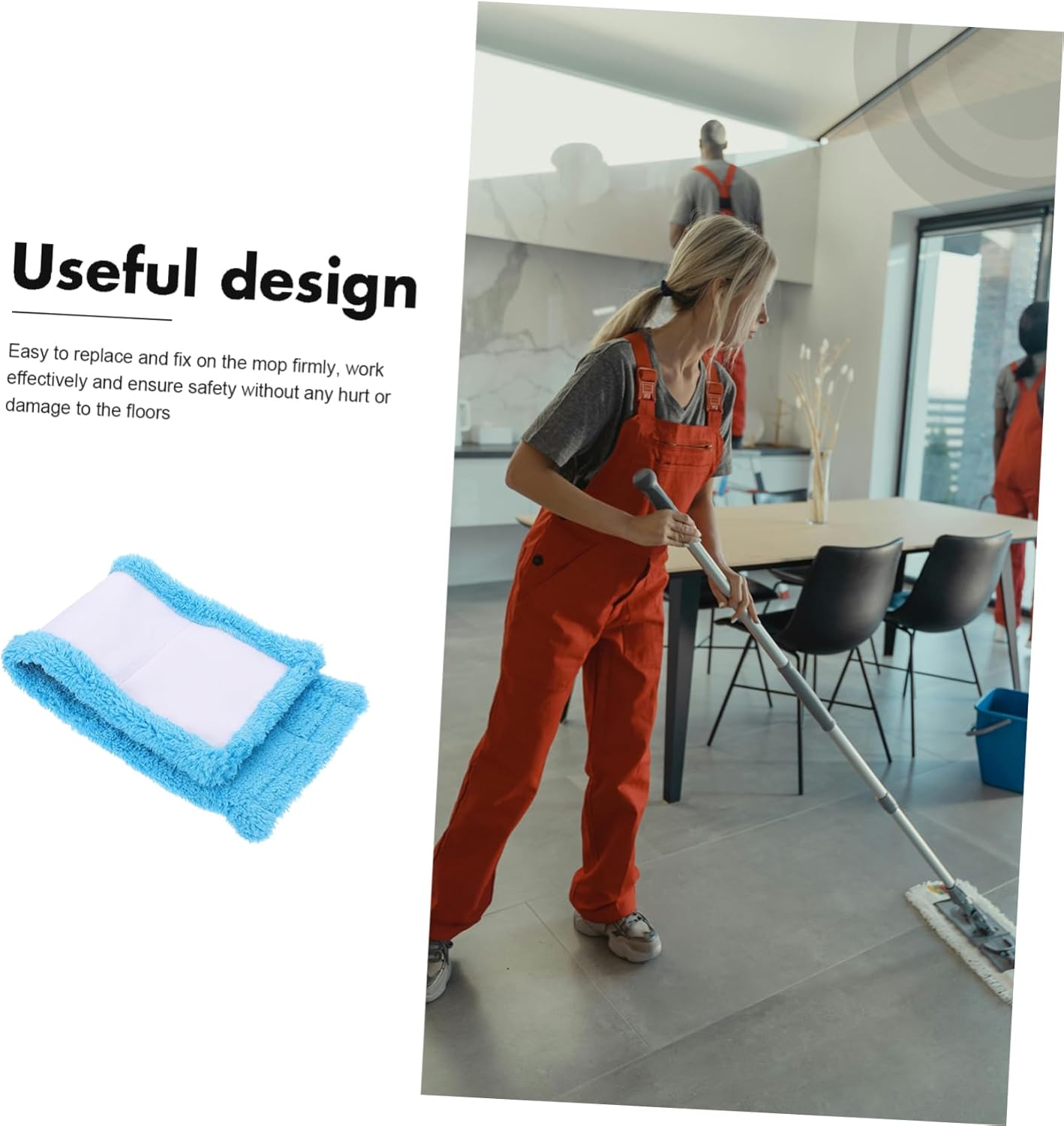 2pcs Coral Microfiber Mop Replacement Pads for Easy Cleaning