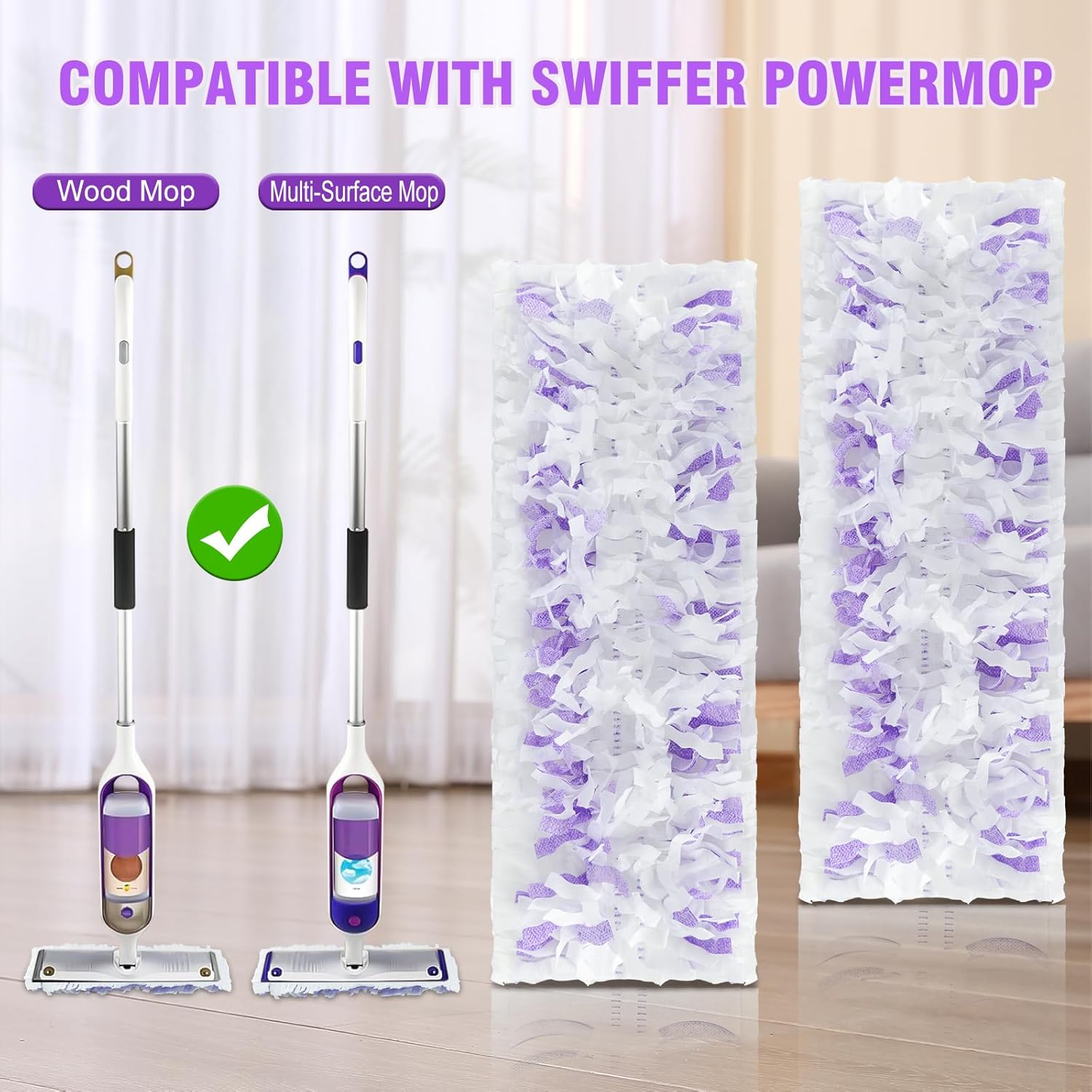 SAUAUSUN 60 Count Power Mop Refills for Swiffer