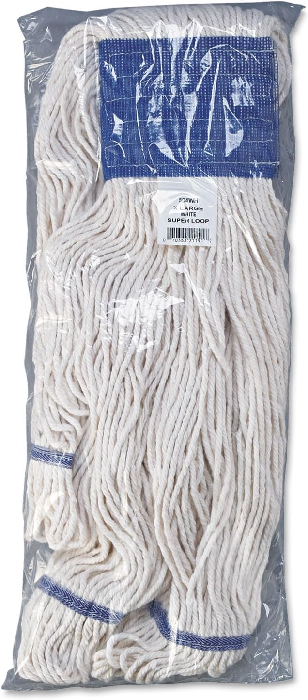 Boardwalk BWK504WH 5 Inch Super Loop Wet Mop Head - X-Large White